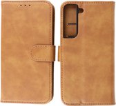 Samsung Galaxy S22 Plus Hoesje - Book Case Telefoonhoesje - Kaarthouder Portemonnee Hoesje - Wallet Cases - Bruin