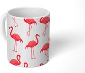 Mok - Koffiemok - Patroon - Flamingo - Vogel - Mokken - 350 ML - Beker - Koffiemokken - Theemok