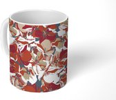 Mok - Koffiemok - Bloemen - Bruin - Patroon - Mokken - 350 ML - Beker - Koffiemokken - Theemok