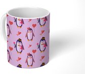 Mok - Koffiemok - Pinguïn - Hart - Design - Mokken - 350 ML - Beker - Koffiemokken - Theemok