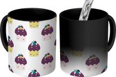 Magische Mok - Foto op Warmte Mokken - Koffiemok - Design - Muffin - Gezicht - Patroon - Magic Mok - Beker - 350 ML - Theemok