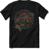 Neon fishing | vissen outdoor T-Shirt Heren / dames | hengelsport cadeau Shirt - grappige Spreuken, Zinnen en Teksten Maat L
