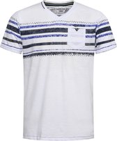 Gabbiano T-shirt T Shirt Met V Hals En Streep Print 152584 White Mannen Maat - M