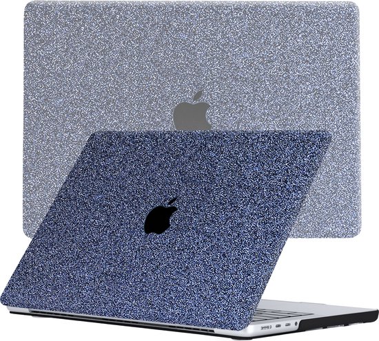 Lunso - Housse de protection - MacBook Pro 16 pouces (2021) - Blauw Glitter / Grijs
