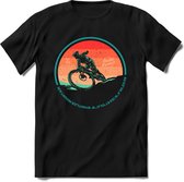 Pedal Pusher | TSK Studio Mountainbike kleding Sport T-Shirt | Roze - Lime | Heren / Dames | Perfect MTB Verjaardag Cadeau Shirt Maat XL