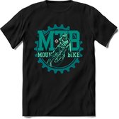 Mountainbike Gear | TSK Studio Mountainbike kleding Sport T-Shirt | Zeeblauw - Groen | Heren / Dames | Perfect MTB Verjaardag Cadeau Shirt Maat XL