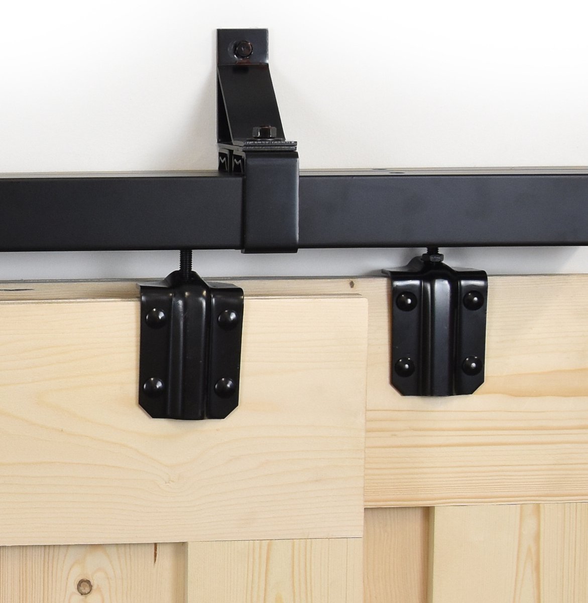 Barnwoodweb schuifdeursysteem box track - dubbel - zwart - 200 cm - plafondbevestiging