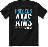 Amsterdam - Holland | TSK Original & vintage | T-Shirt Heren - Dames | Blauw | Perfect Cadeau Shirt | Grappige Spreuken - Zinnen - Teksten | Maat XL