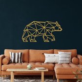 Wanddecoratie | Beer / Bear decor | Metal - Wall Art | Muurdecoratie | Woonkamer |Gouden| 76x38cm