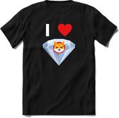 I love Shiba inu T-Shirt | Crypto ethereum kleding Kado Heren / Dames | Perfect cryptocurrency munt Cadeau shirt Maat L