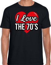 I love 70s verkleed t-shirt zwart voor heren - discoverkleed / party shirt - Cadeau voor een jaren 70/ seventies liefhebber XXL