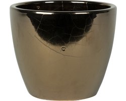 Ter Steege Bloempot - goud - glans - Scandinavisch - 16 x 13 cm - plantenpot
