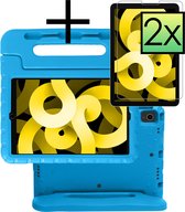 Hoesje Geschikt voor iPad Air 2022 Hoesje Kinderhoes Shockproof Hoes Kids Case Met 2x Screenprotector - Blauw