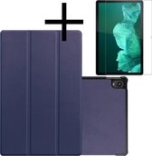 Hoesje Geschikt voor Lenovo Tab P11 Hoesje Case Hard Cover Hoes Book Case Met Screenprotector - Donkerblauw