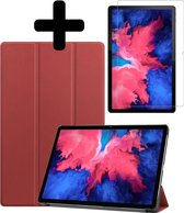 Lenovo Tab P11 Hoes Luxe Hoesje Book Case Cover Met Screenprotector - Donker Rood