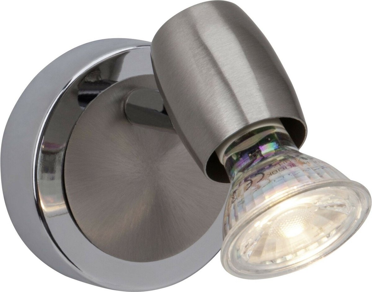 BRILLIANT Lampe Wesley LED Spot Tube 2 Lampes Fer / Chrome 2x LED-PAR51, GU10, 5W Lampes à Réflecteur LED Incluses, (380lm, 3000K) Échelle A à E Têtes Pivotantes
