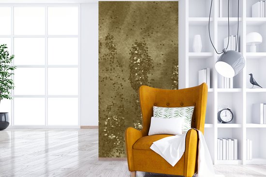Papier Peint - Papier Papier peint photo Or - Glitter - Structure - Largeur 120 cm x Hauteur 240 cm