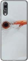 Geschikt voor Huawei P20 hoesje - Close-up van een witte duif - Siliconen Telefoonhoesje