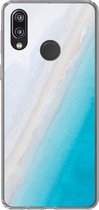 Geschikt voor Huawei P20 Lite (2020) hoesje - Strand - Zee - Blauw - Siliconen Telefoonhoesje