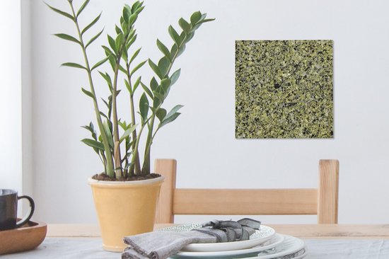 Tableau sur toile Granit - Cristaux - Vert - Zwart - 20x20 cm - Décoration murale
