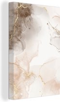 Toile Peinture Marbre - Goud - Ligne - 80x120 cm - Décoration murale
