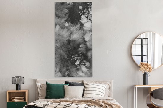 Toile Peinture Béton - Peinture - Zwart - 80x160 cm - Décoration murale