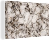 Toile Peinture Marbre - Zwart - Doré - 140x90 cm - Décoration murale