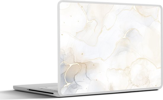 Sticker ordinateur portable - 13,3 pouces - Imprimé marbré - Zwart - Jaune