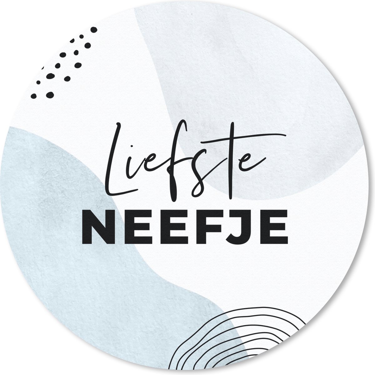 Muismat rond 30x30 cm - Mousepad Pastel - 'Liefste neefje' - Spreuken - Quotes - Ronde muismatten