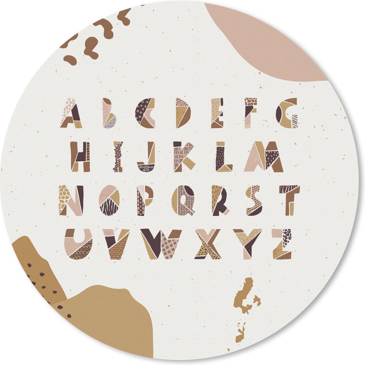 Muismat rond 40x40 cm - Mousepad Spreuken - Quotes - Alfabet - Kinderen - Kids - Baby - Jongens - Meiden - Ronde muismatten