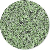 Muismat - Mousepad - Rond - Steen - Groen - Graniet print - Zwart - 50x50 cm - Ronde muismat