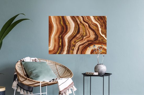 Stickers Stickers muraux - Marbre - Beige - Or - 60x40 cm - Feuille adhésive