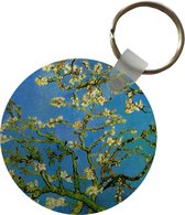 Sleutelhanger - Amandelbloesem - Vincent van Gogh - Plastic - Rond - Uitdeelcadeautjes