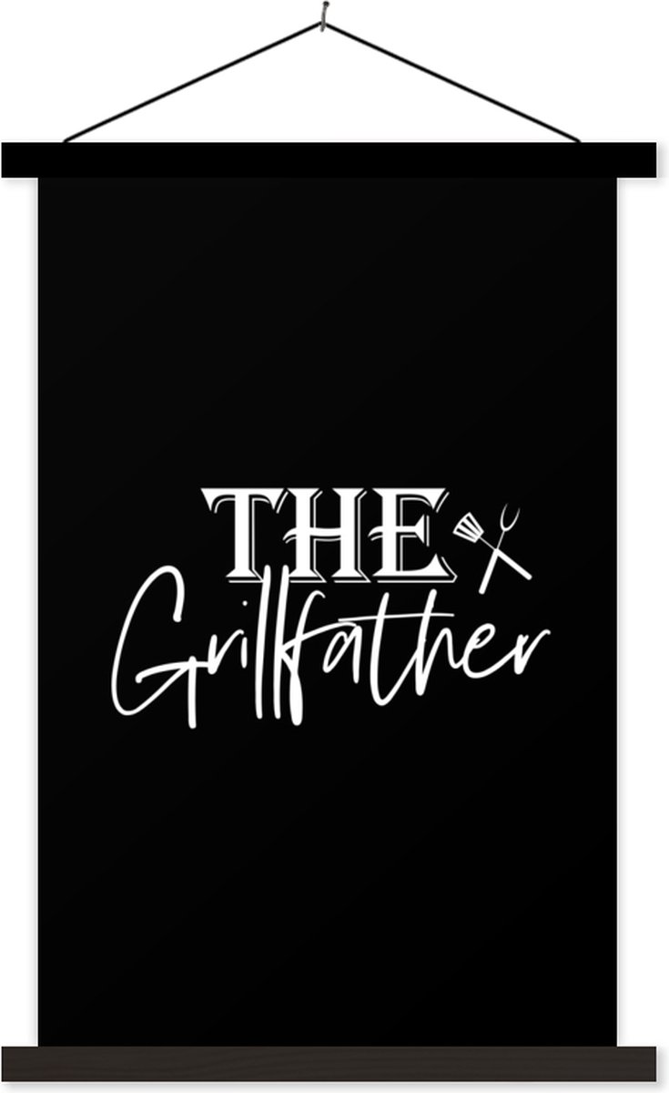 Posterhanger incl. Poster 60x90 cm - Schoolplaat - Quote - Vader - Grill - Koken - The gri