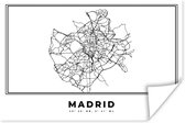 Poster Madrid - Spanje - Kaart - 60x40 cm