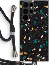 Case Company® - Samsung Galaxy S22 Ultra hoesje met Koord - Terrazzo N°10 - Telefoonhoesje met Zwart Koord - Bescherming aan alle Kanten en Over de Schermrand