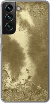 Geschikt voor Samsung Galaxy S22 hoesje - Goud - Abstract - Verf - Siliconen Telefoonhoesje