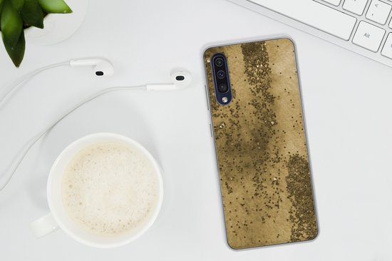Coque Samsung Galaxy A50 - Or - Glitter - Structure - Coque de téléphone en Siliconen
