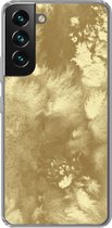Geschikt voor Samsung Galaxy S22 hoesje - Goud - Verf - Abstract - Siliconen Telefoonhoesje