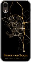 Geschikt voor iPhone XR hoesje - Bergen op Zoom - Kaart - Gold - Siliconen Telefoonhoesje