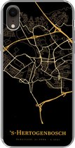 Geschikt voor iPhone XR hoesje - 's-Hertogenbosch - Kaart - Goud - Siliconen Telefoonhoesje