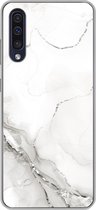 Geschikt voor Samsung Galaxy A50 hoesje - Marmer print - Wit - Patronen - Siliconen Telefoonhoesje