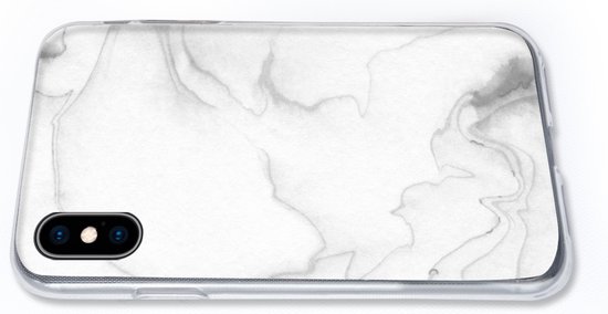 Coque pour iPhone Xs - Imprimé Marbre - Wit - Line - Coque en Siliconen téléphone -