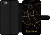 Bookcase Geschikt voor iPhone 7 telefoonhoesje - Dortmund - Kaart - Goud - Met vakjes - Wallet case met magneetsluiting