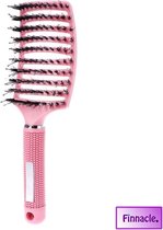 Finnacle- Anti klit Haarborstel Roze Vrouwen Ontwarren Nat Kam Haar Borstel Professionele Haar Borste Massage Kam Borstel Voor Haar Kapper Kappers Gereedschap