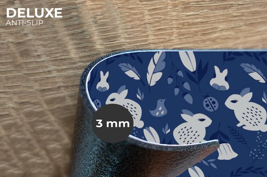 Set de table - Napperons en plastique - Lapins - Scandinavie - Motifs - 45x30 cm - 6 pièces - Résistant à la chaleur - Antidérapant - Coussinet - Amovible