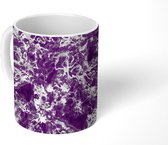 Mok - Marmer print - Paars - Zilver - Patronen - Mokken - 350 ML - Beker - Uitdeelcadeautjes