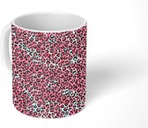 Mok - Panter - Roze - Dierenprint - Patronen - Mokken - 350 ML - Beker - Uitdeelcadeautjes