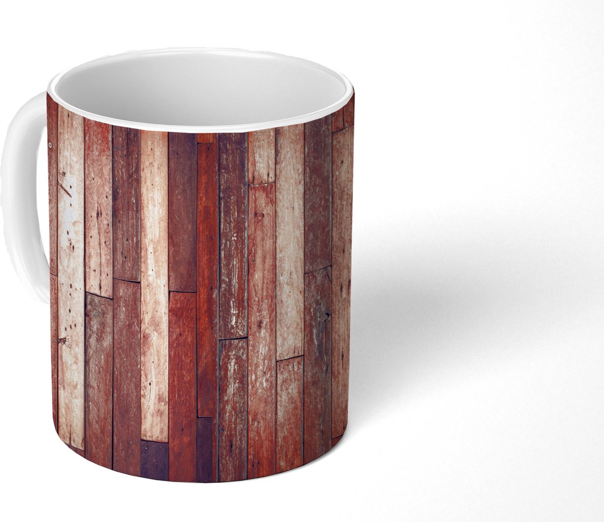 Mok - Plank - Vintage - Patroon - Mokken - 350 ML - Beker - Uitdeelcadeautjes