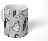 Mok - Koffiemok - Pinguïn - Antarctica - Sneeuwvlok - Patronen - Mokken - 350 ML - Beker - Koffiemokken - Theemok